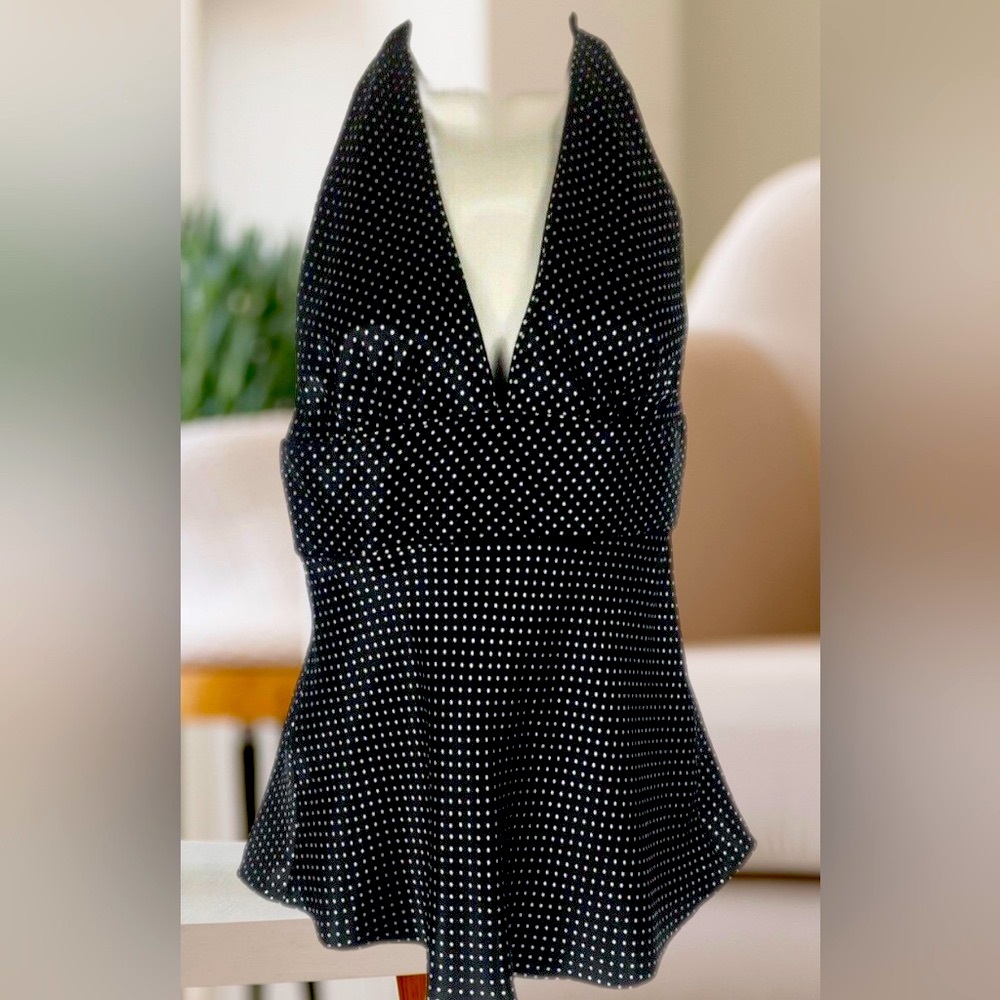 J. Crew 100% Silk vintage halter top polka dot